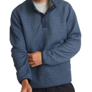 MARINE LAYER MENS 
Corbet Reversible Quilted Pullover | Small | Blue | Grey